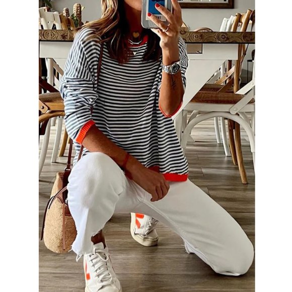 Exclusive striped sweatshirt top szM - Picture 3 of 14